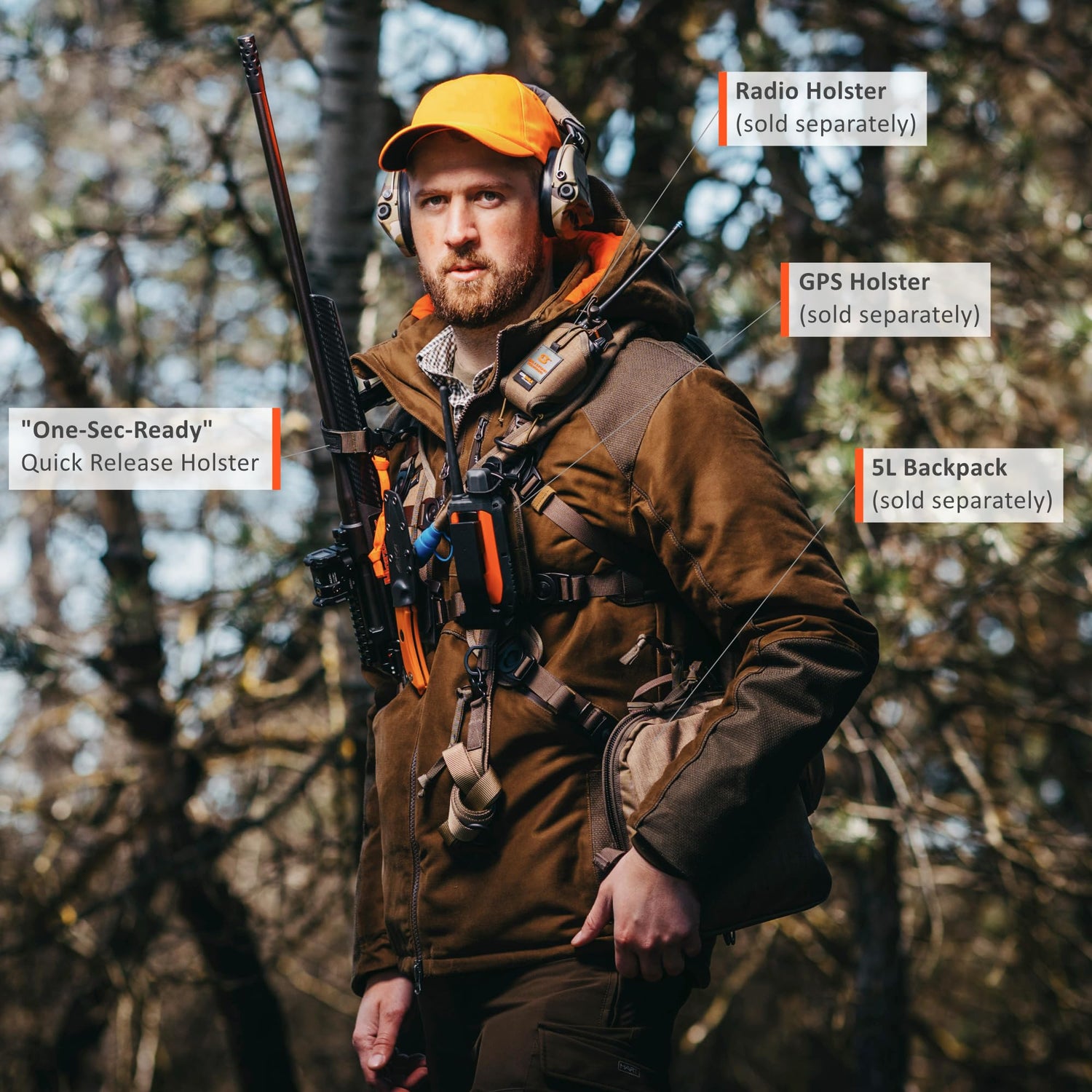 Modular Hunting Vest with MOLLE attachment points to carry dog GPS, Radio, Backpack, Chest Pack, Rifle and Shotgun - the Integrator by Saltstone