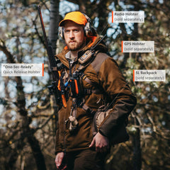 Modular Hunting Vest with MOLLE attachment points to carry dog GPS, Radio, Backpack, Chest Pack, Rifle and Shotgun - the Integrator by Saltstone