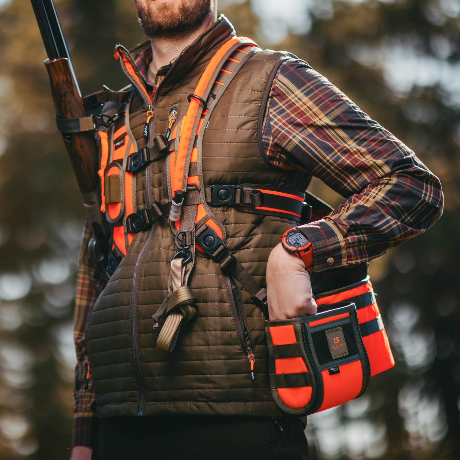 Hunting Vest with Rifle Carry System and Ammo Pouch - the Integrator by Saltstone