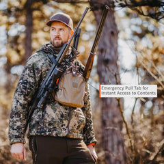 Hunting Vest with a chest pack and rifle carry system for shotgun, tripod - the Integrator by Saltstone